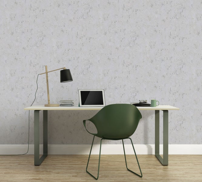 A.S. Création Tapete mit feiner Struktur Grau, Silber und Metallfarbe - 53 cm x 10.05 m - AS-393872