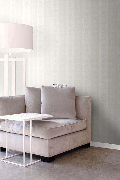 Origin Wallcoverings Tapete Ornamente Silber und Weiß - 53 cm x 10.05 m - 346829