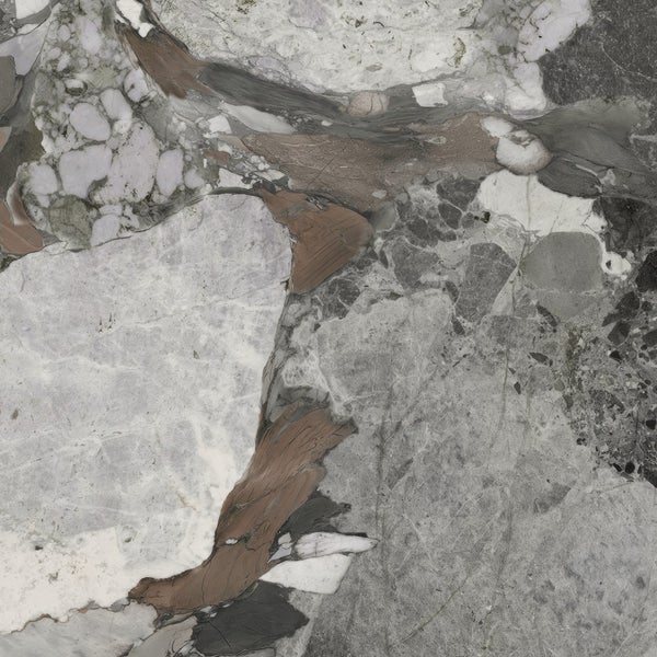 Nahaufnahme einer Bodenfliese mit Steinoptik