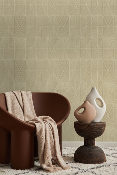 Origin Wallcoverings Tapete Origami-Muster Beige - 53 cm x 10.05 m - 347857