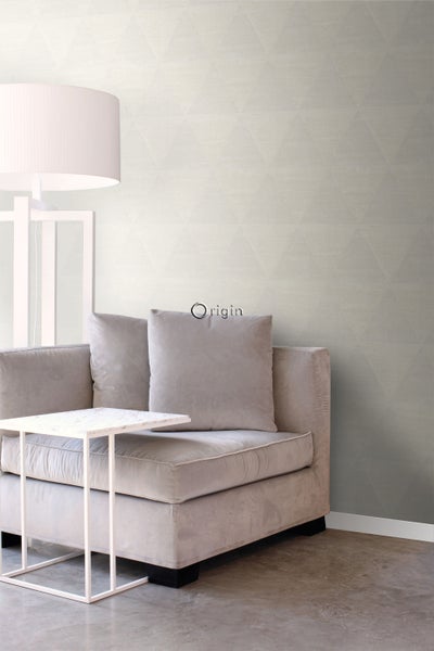 Origin Wallcoverings Tapete verwitterte Metalldreiecke Elfenbeinweiß - 53 cm x 10.05 m - 337256