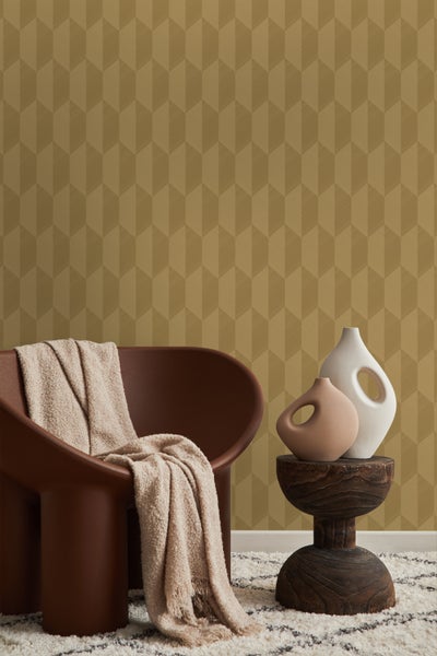 Origin Wallcoverings Tapete 3D Muster Ockergelb - 50 x 900 cm - 348038