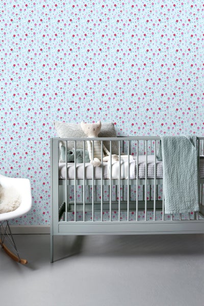 ESTAhome Tapete Blumen Türkis - 53 cm x 10.05 m - 137317