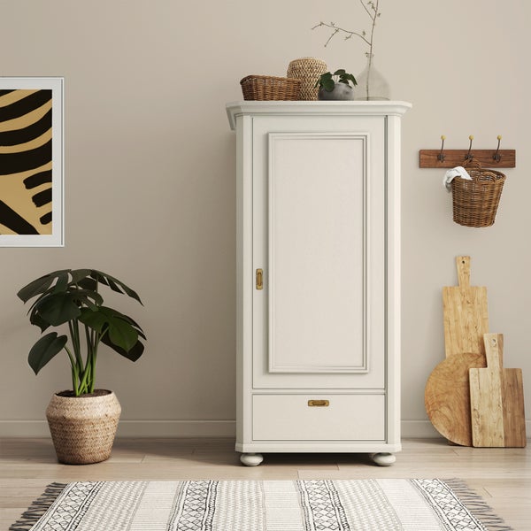 MissPompadour seidenmatte Holzfarbe - Beige mit Kaschmir - 1 L, Möbelfarbe ohne Schleifen - Farbe für Holz, Metall, Kunststoff - Holzlack, Möbellack schnelltrocknend mit hoher Deckkraft