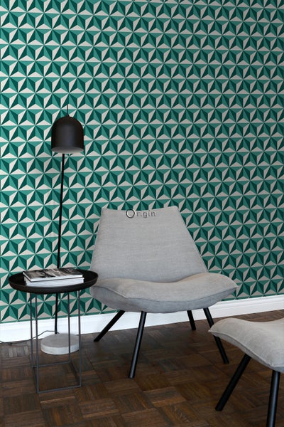 Origin Wallcoverings Tapete 3D-Muster Smaragdgrün - 53 cm x 10.05 m - 347448