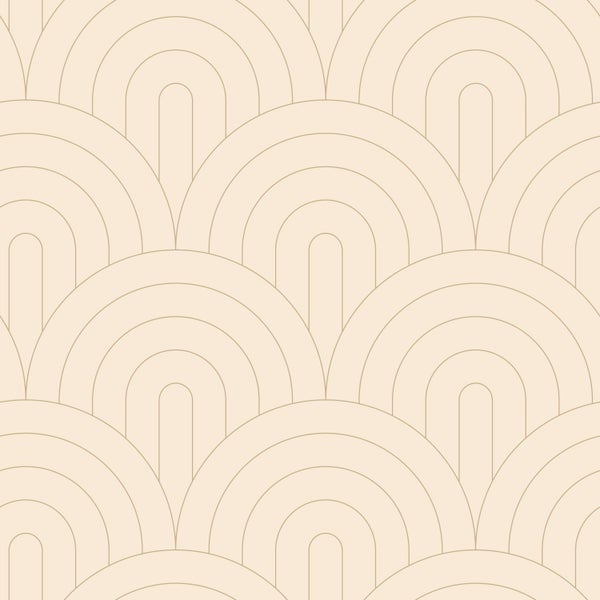 ESTAhome Tapete Art Decó Muster Beige - 50 x 900 cm - 139777