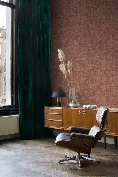 Origin Wallcoverings Tapete Leinen-Optik rotbraun - 50 x 900 cm - 348051