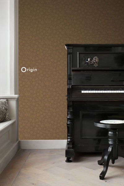 Origin Wallcoverings Tapete Blumen Braun und Gold - 53 cm x 10.05 m - 345439