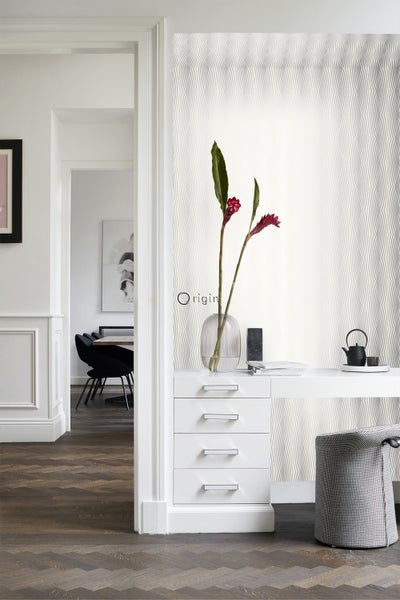 Origin Wallcoverings Tapete grafisches Muster Weiß - 53 cm x 10.05 m - 347343