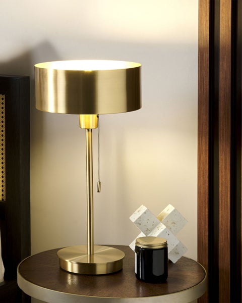 Tischleuchte ARIPO mit USB-Anschluss Metall Gold