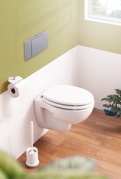Calmwaters® WC Sitz Modern Wellness mit Absenkautomatik, Toilettensitz Holz gekalkt, Holzkern Klodeckel, Fast-Fix, Metallscharnier, universale O-Form, Klositz oval, Echtholzfurnier gekalkt, 26LP2848