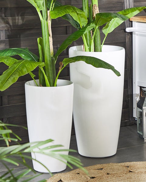 Blumenkübel TSERIA 40 cm Weiß