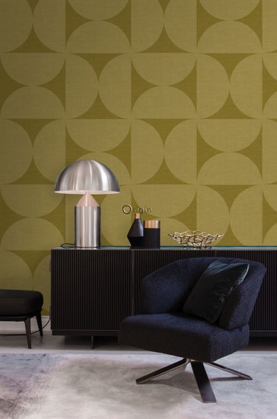 Origin Wallcoverings XXL-Vliestapete Halbkreise Ockergelb - 50 x 900 cm - 357226