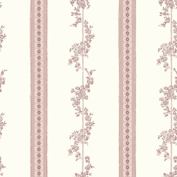 Borastapeter Tapete Blumen Beige und Rosa - 53 cm x 10.05 m - 660048
