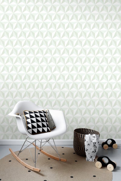 ESTAhome Tapete 3D-Muster Mintgrün - 53 cm x 10.05 m - 138913