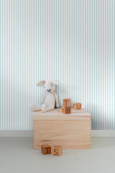 Sanders und Sanders Tapete Streifen Hellblau und Weiß - 53 cm x 10 m - 640474