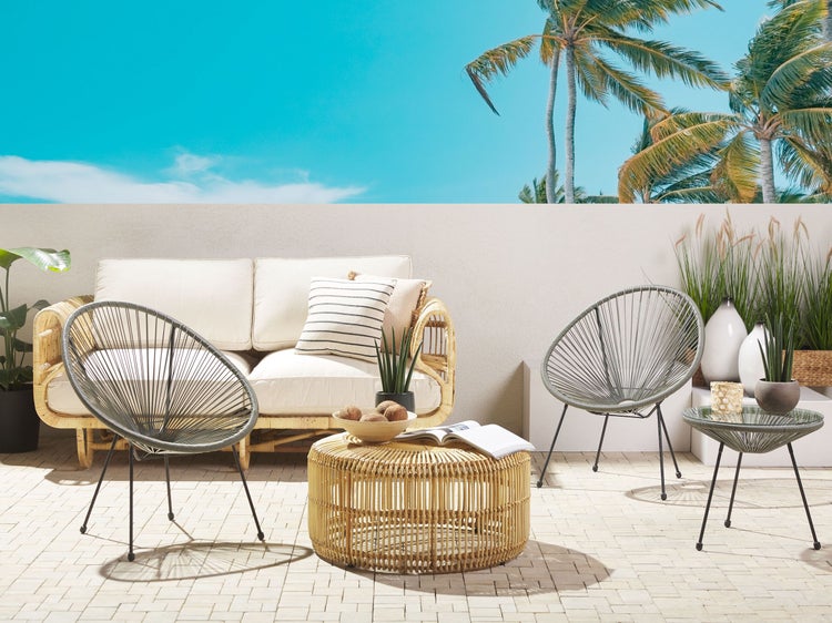 Bistro Set ACAPULCO II Polyrattan Dunkelgrau