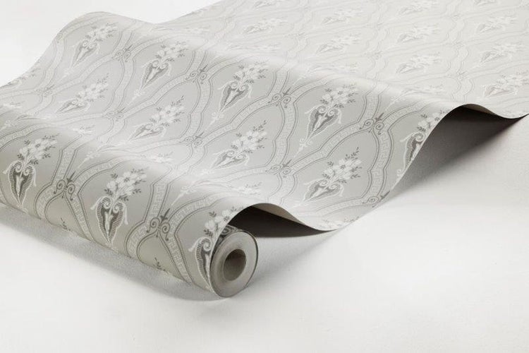 Borastapeter Tapete Blumen Grau - 53 cm x 10.05 m - 660006