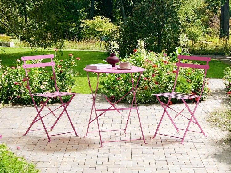Bistro Set klappbar FIORI Metall Rosa