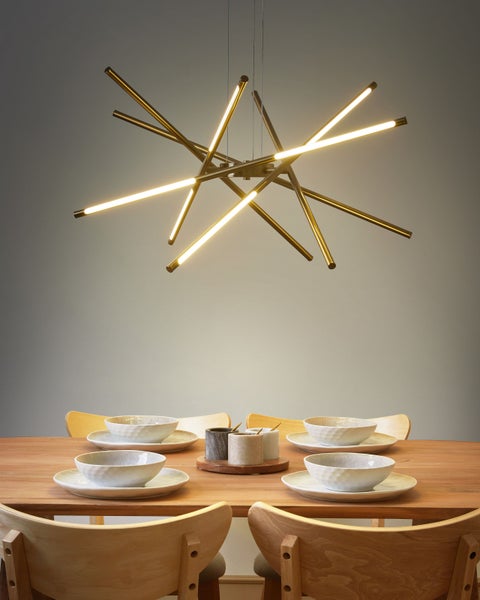 LED Hängeleuchte PALUN mit Dimmer Metall Gold