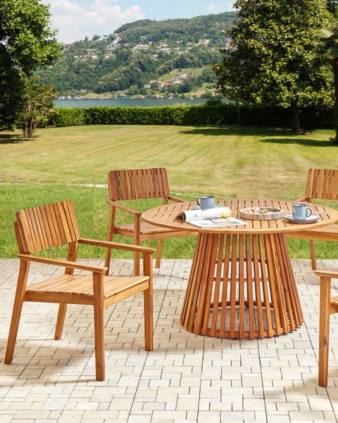 Gartenstuhl 2er Set AGELLO Akazienholz Braun