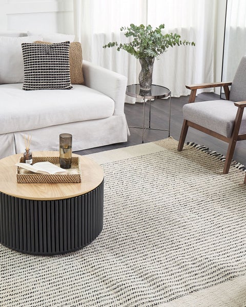 Teppich DIVARLI Beige 200 x 300 cm Wolle