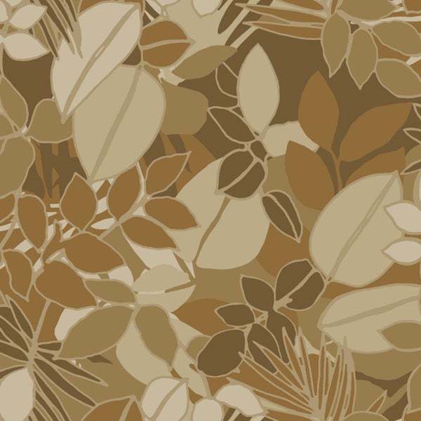 ESTAhome Tapete Blätter Braun und Beige - 50 x 900 cm - 139849