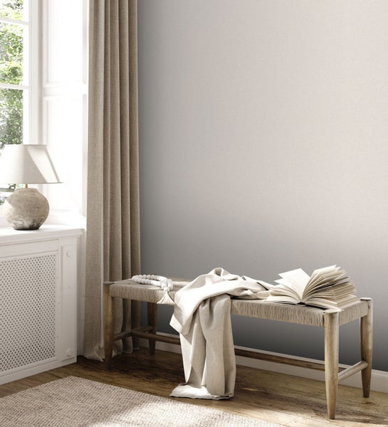 A.S. Création Tapete Uni Creme-Beige, Weiß und Grau - 53 cm x 10.05 m - AS-389256