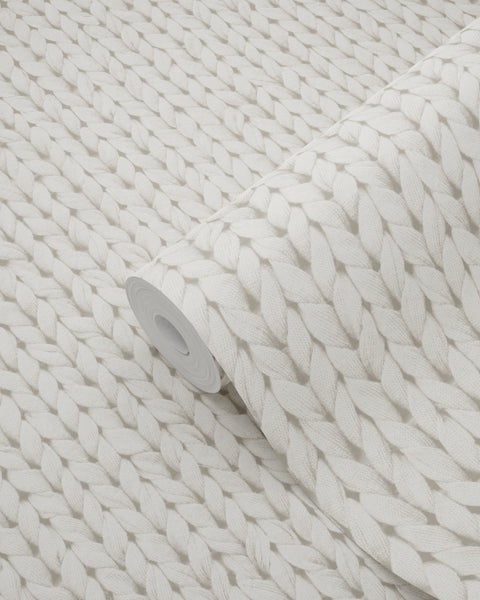 ESTAhome Tapete Strickmuster Beige - 53 cm x 10.05 m - 137720