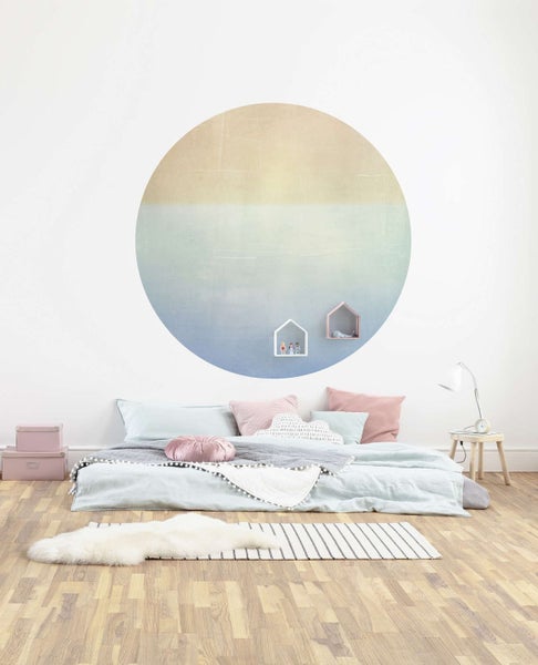 Sanders und Sanders selbstklebende runde Tapete Gleichgewicht Blau und Beige - Ø 125 cm - 611740
