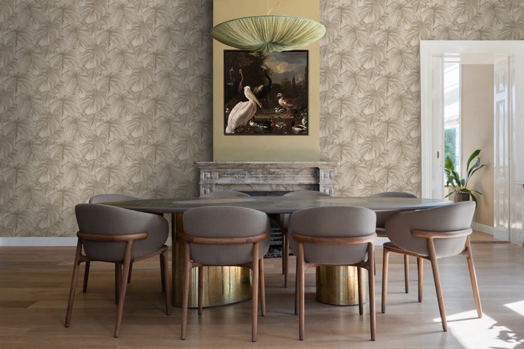 Origin Wallcoverings Tapete 3D Muster Blätter Sandbeige - 50 x 900 cm - 347917