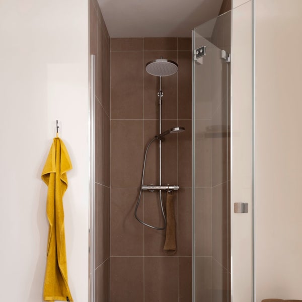 SCHÖNER WOHNEN-Kollektion Duschsystem GLAIA mit Thermostat, Chrom, Duscharmatur Komplettset mit Regendusche