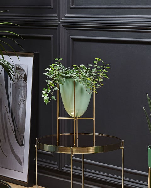 Blumentopf mit Beinen LEFKI Metall 16 cm Mintgrün