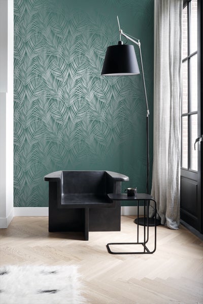 Origin Wallcoverings Tapete Palmenblätter Smaragdgrün - 53 cm x 10.05 m - 347710