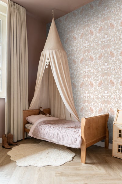 ESTAhome Tapete Blumenmuster im Jugendstil Sandbeige und Terrakotta - 53 cm x 10.05 m - 139613