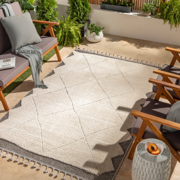 Etnhischer Berber Teppich Beige/Grau 167x220 cm ROMINA