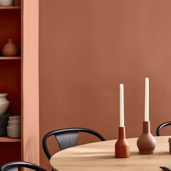 MissPompadour abwaschbare Wandfarbe 2.5L Orange mit Rost - hohe Deckkraft und Ergiebigkeit - matte, scheuerbeständige Innenfarbe - geruchsarm, wasserbasiert, atmungsaktiv - Die Nützliche
