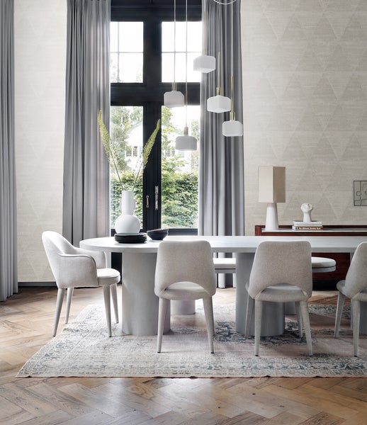 Origin Wallcoverings Tapete verwitterte Metalldreiecke Silber - 53 cm x 10.05 m - 347590