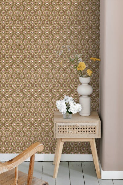 ESTAhome Tapete Blumenmuster Grün - 50 x 900 cm - 131545