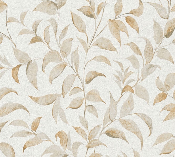 Raumansicht mit Blättertapete und gerahmter Islandkarte