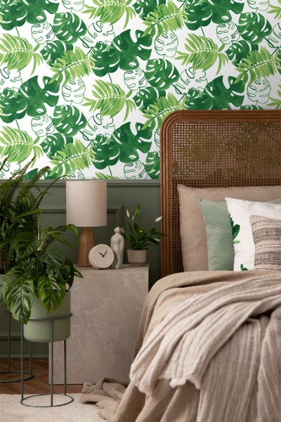 Walls4You Tapete tropische Blätter Grün - 53 cm x 10.05 m - 935293