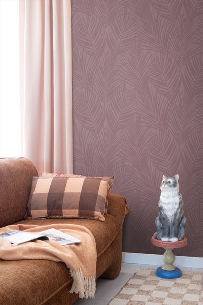 ESTAhome Tapete Palmblätter mauve-violett - 50 x 900 cm - 131221