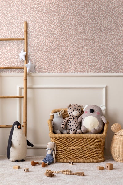 Walls4You Tapete Leopardenmuster Rosa - 0,53 x 10,05 m - 935282
