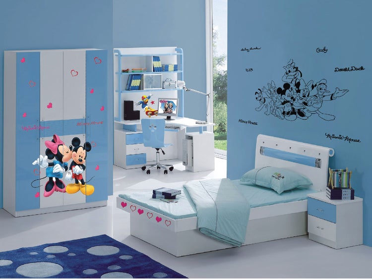 Disney Wandtattoo Minnie & Micky Maus Rosa, Rot, Gelb und Blau - 85 x 65 cm - 600200