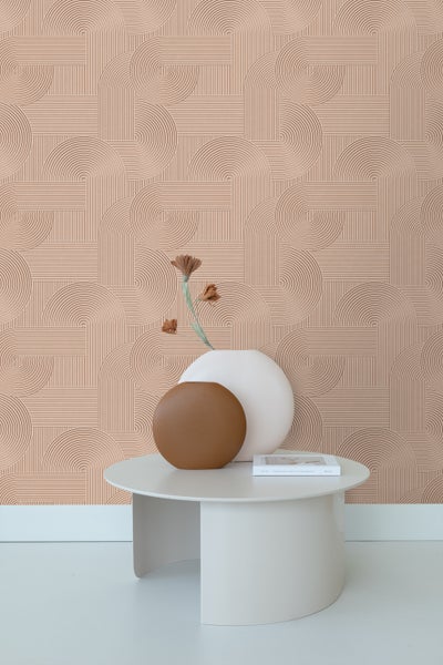 ESTAhome Tapete 3D-Muster Terrakottarosa - 50 x 900 cm - 139647