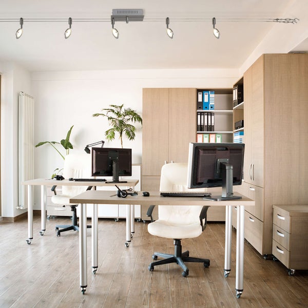 LED Seilsystem TONY mit 5 flachen Spots, 500cm lang, inkl. LEDs, warmweiß