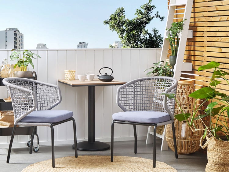 Outdoor Bistrotisch PALMI 60 cm 60 cm Holzoptik Braun