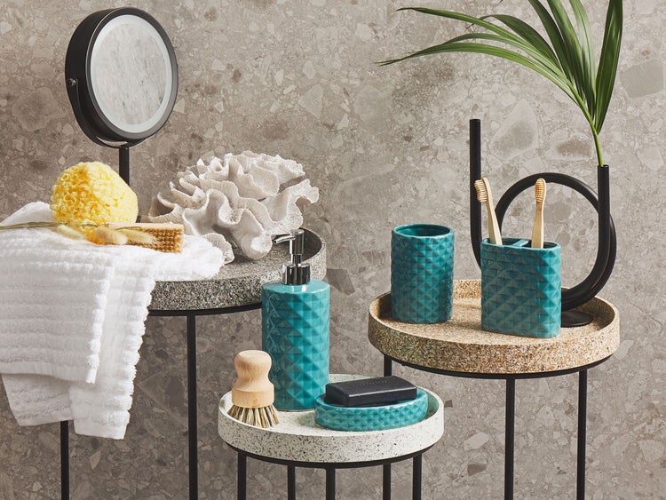 Badaccessoires Set 4-teilig GUATIRE Keramik Türkis