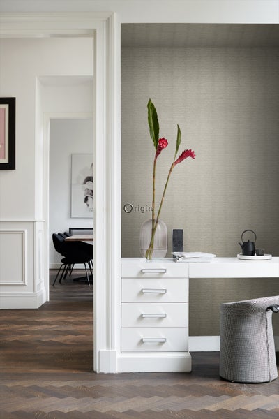 Origin Wallcoverings Tapete Leinen-Optik Hellbraun - 53 cm x 10.05 m - 347378