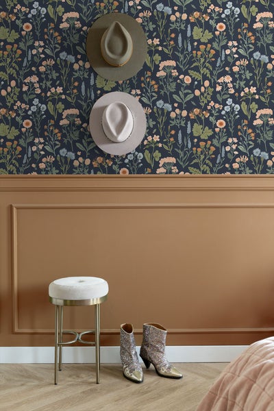Sanders und Sanders Tapete Feldblumen Dunkelblau - 50 x 900 cm - 935374